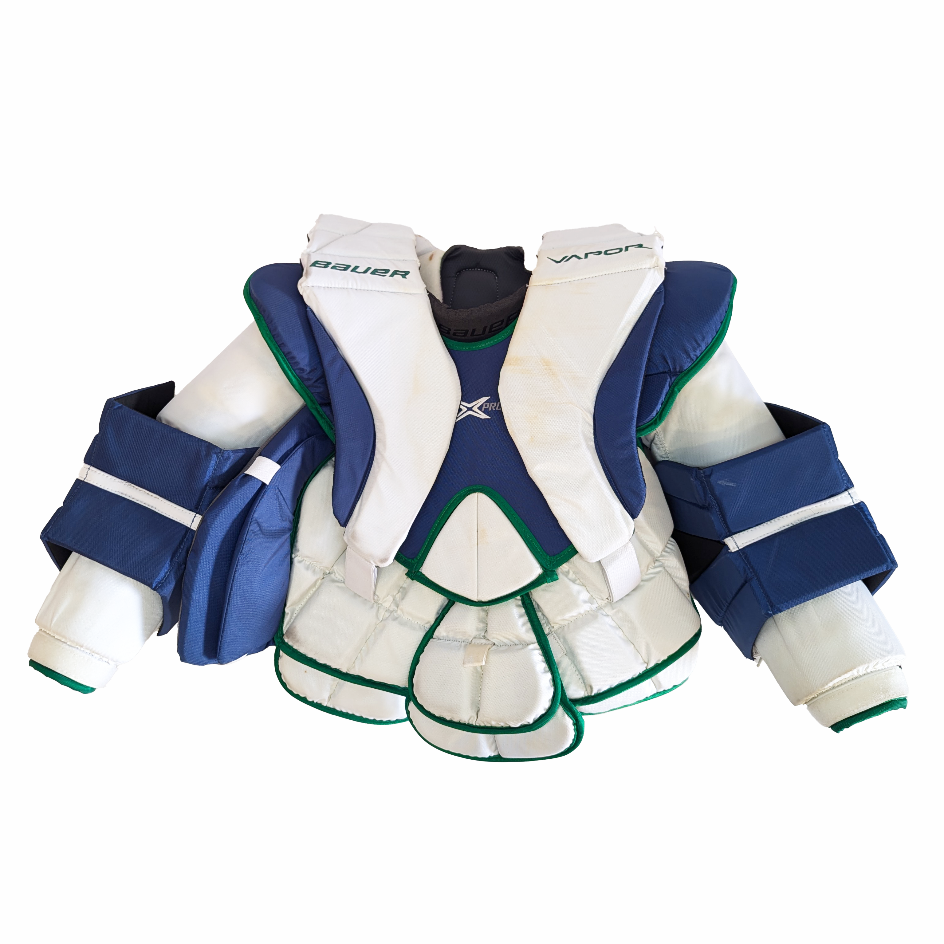 Bauer Vapor 2X Pro - Plastron de gardien de but Pro Stock d'occasion (blanc/bleu)